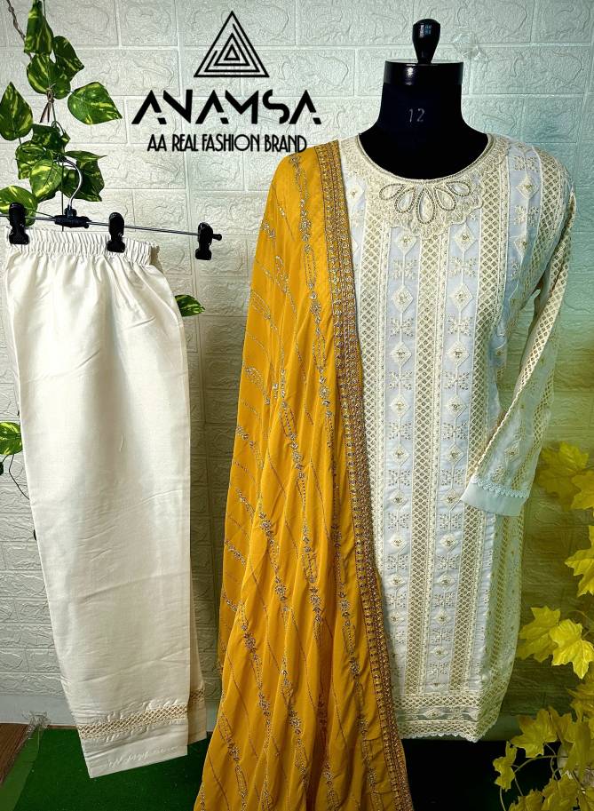 431 Anamsa Designer Faux Georgette Pakistani Suits Wholesale Market In Surat
